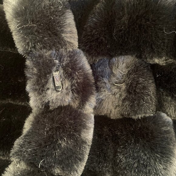 Jones New York Midi Black Faux Fur Coat - Large - Picture 3 of 4